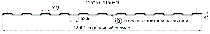 Фото: Профнастил С8 х 1150 - B (ПЭ-01-7024-0.4±0.08мм) в Фрязино