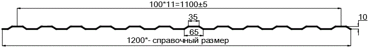 Фото: Профнастил оцинкованный МП10 х 1100 (ОЦ-01-БЦ-0.4) в Фрязино