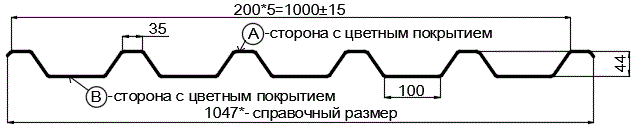 Фото: Профнастил С44 х 1000 - B Двусторонний (VikingMP_Д-01-8017-0.45) в Фрязино