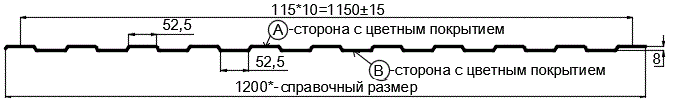 Фото: Профнастил С8 х 1150 - B Двусторонний (ПЭ_Д-01-8017-0.4±0.08мм) в Фрязино