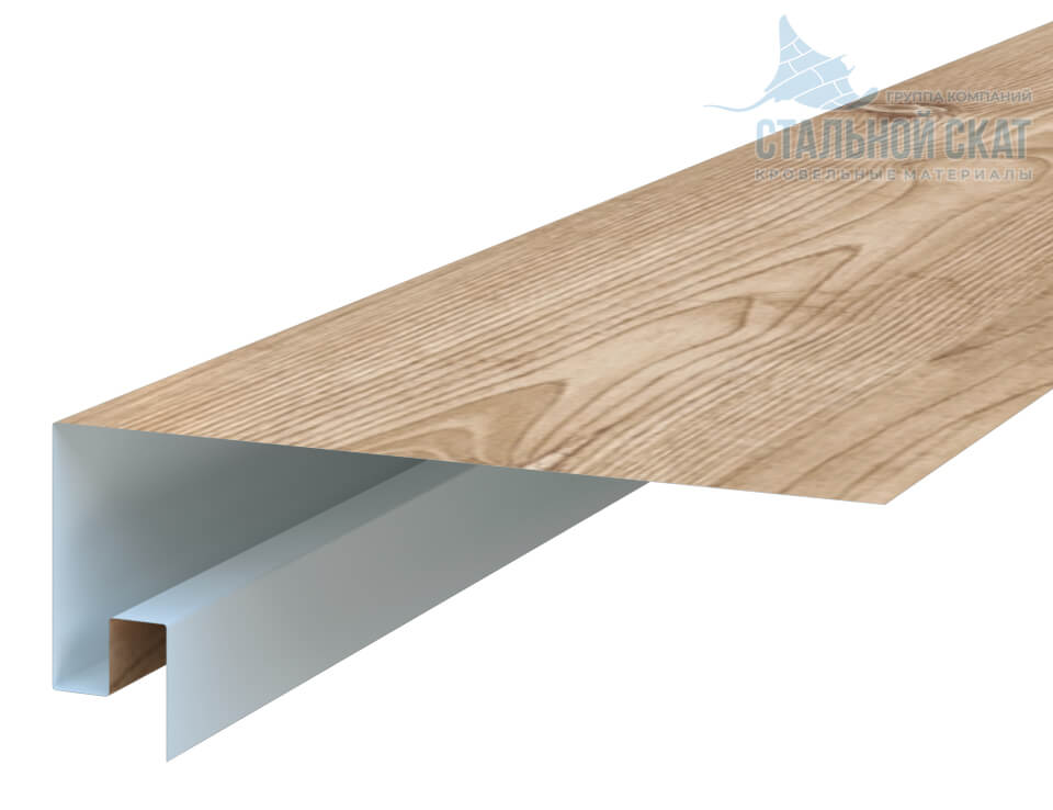 Планка откоса сложная 3D 245х75х3000 (ECOSTEEL_T-12-Орех-0.45)