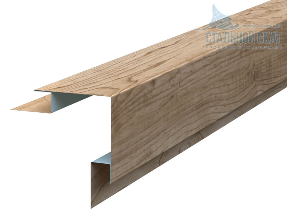 Планка угла наружного сложного 75х75х3000 (ECOSTEEL_T-12-Орех-0.45)