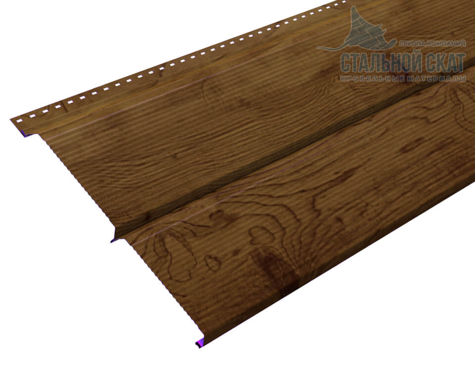Сайдинг Lбрус-XL-В-14х335 (ECOSTEEL_T-12-Дуб-0.45)